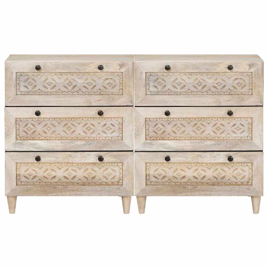 Kabalas 2 pcs Balta 60 x 33 x 75 cm mango medienos masyvas