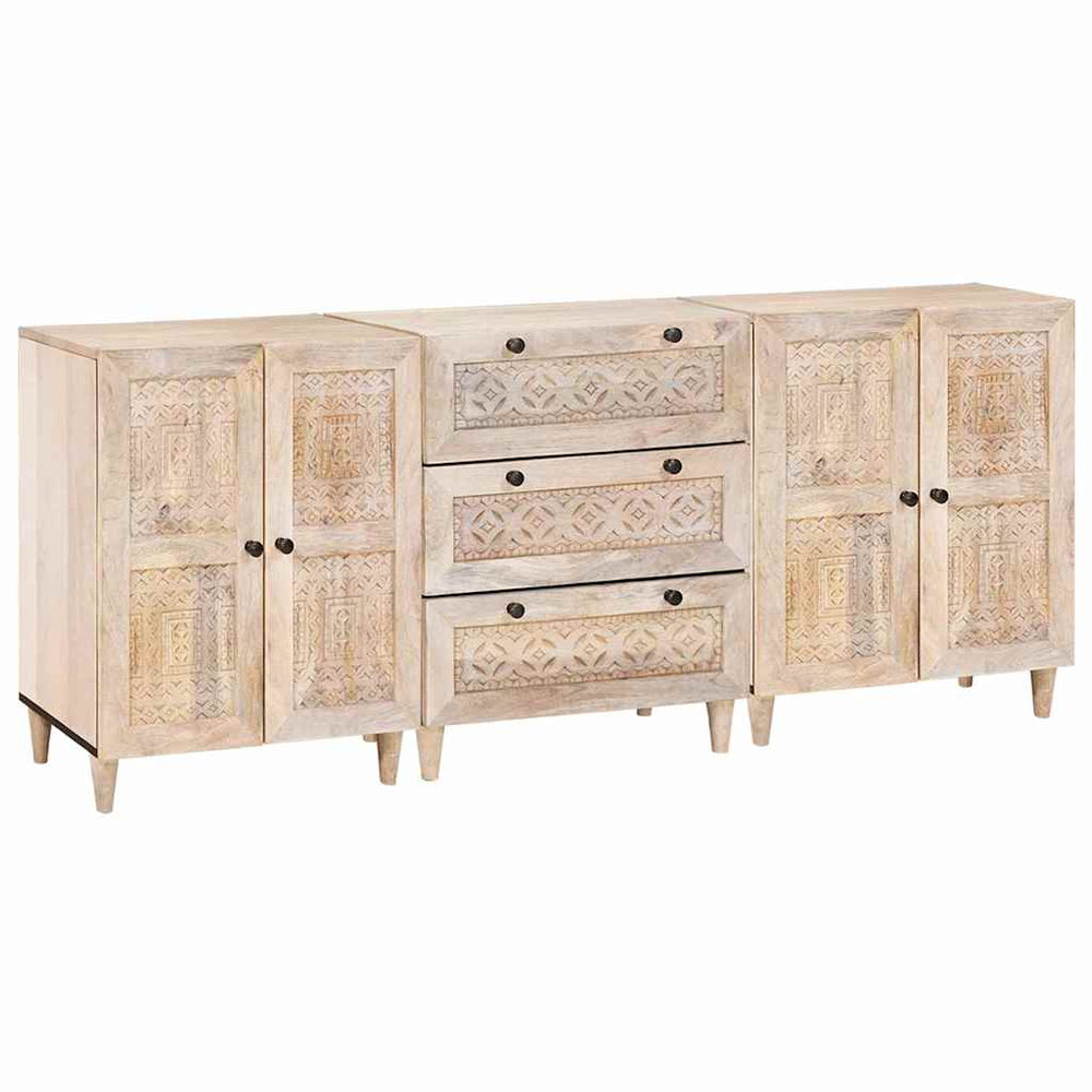 Kabalas 3 pcs Balta 60 x 33 x 75 cm mango medienos masyvas