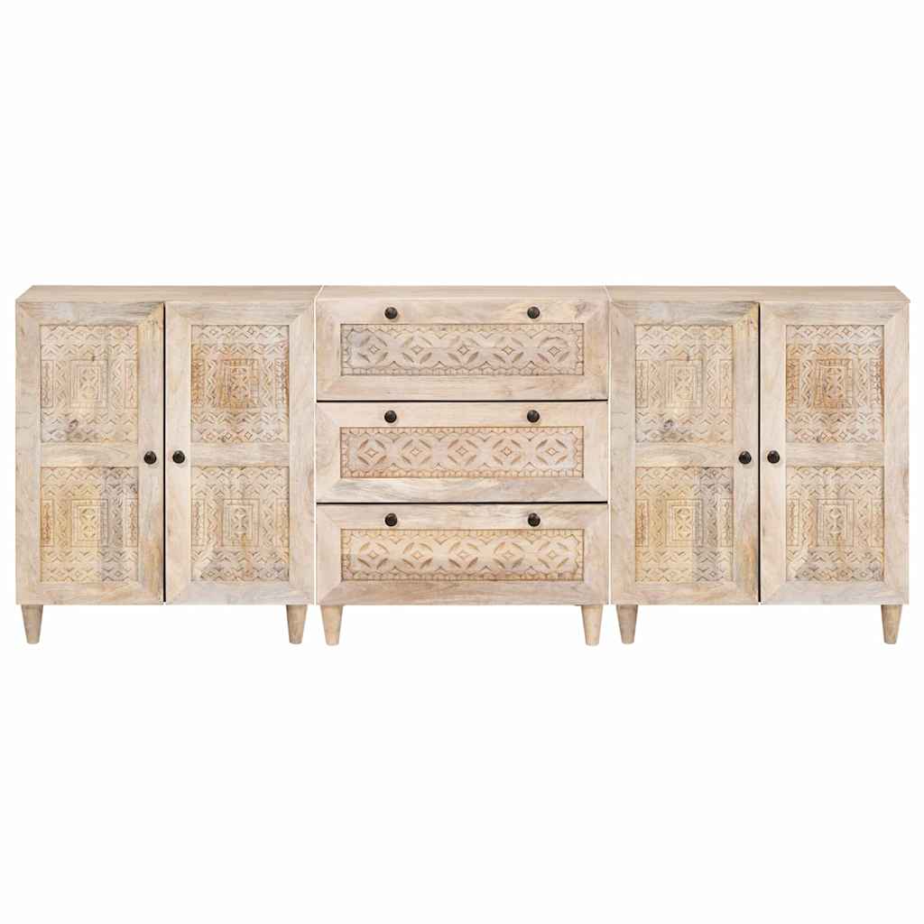 Kabalas 3 pcs Balta 60 x 33 x 75 cm mango medienos masyvas