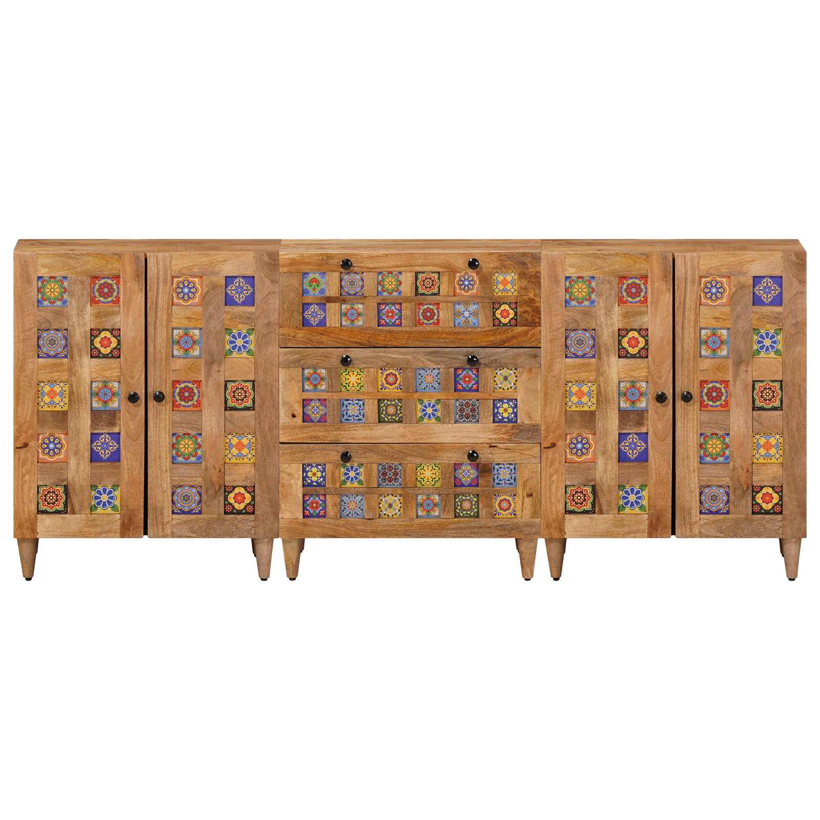 Kabalas 3 pcs Natūrali 60 x 33,5 x 75 cm Kietas mango medis