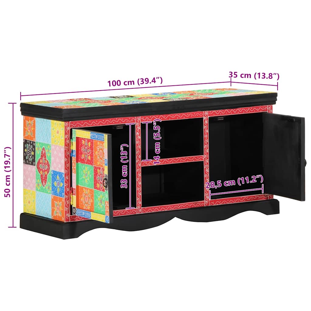 TV spintelė, įvairių spalvų, 100x35x50 cm, iš kietos mangovos medienos