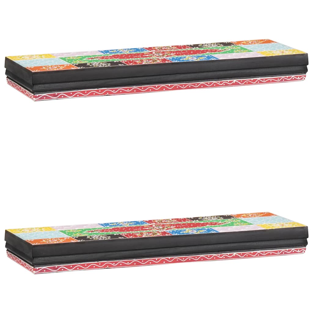 Sieninės Lentynos 2 vnt 60x20x6 cm Kietos Mango Medienos