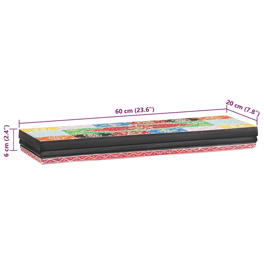 Sieninės Lentynos 2 vnt 60x20x6 cm Kietos Mango Medienos
