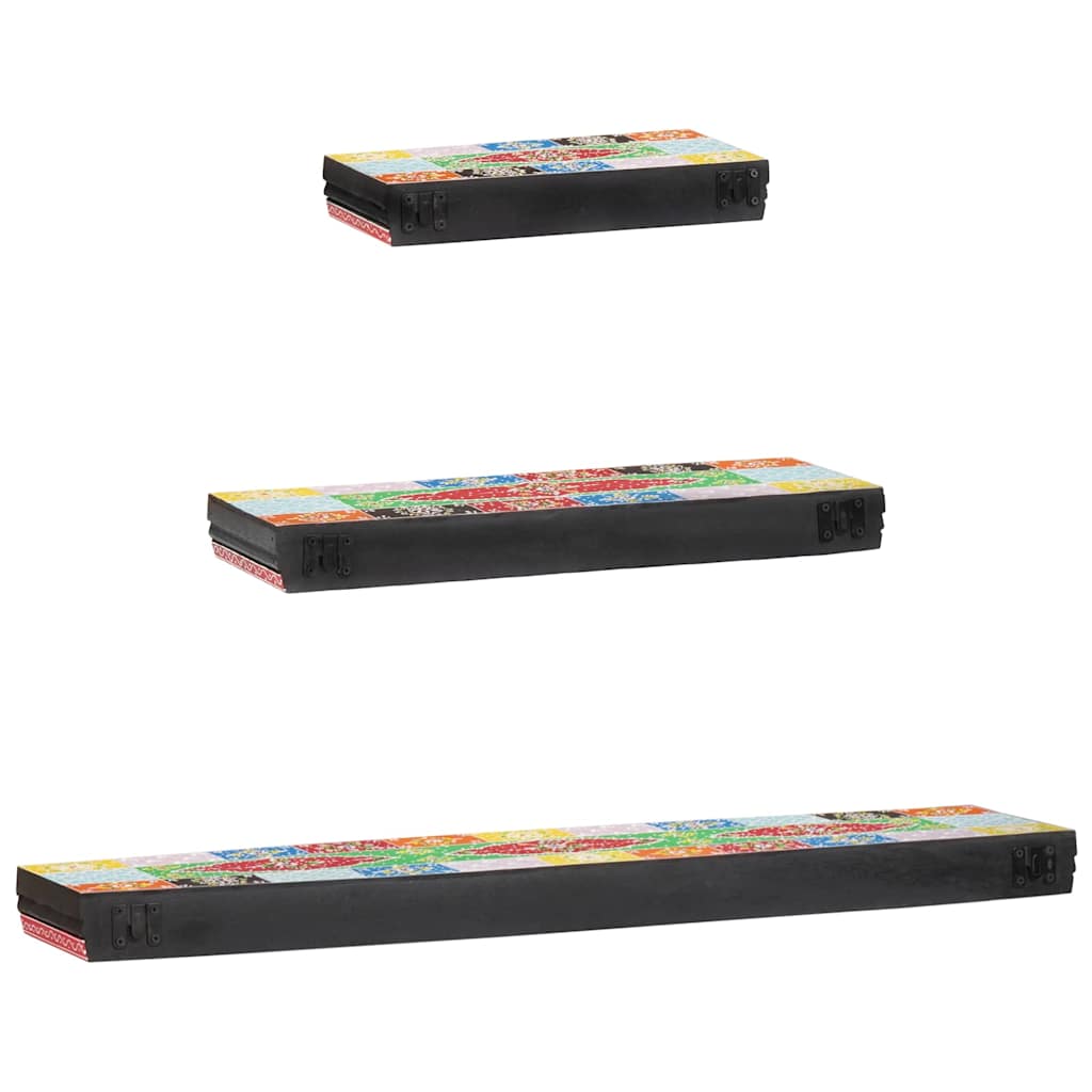 3 dalių Sieninės Lentynų Rinkinys 100x20x6 cm Tvirta Mangų Mediena