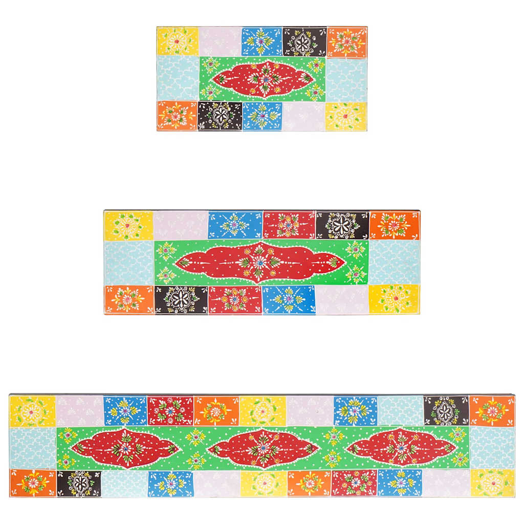 3 dalių Sieninės Lentynų Rinkinys 100x20x6 cm Tvirta Mangų Mediena