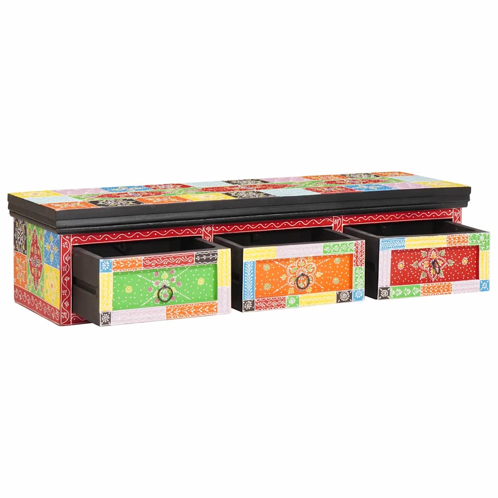 sieninis TV kabinetas 100x30x24 cm Kieta mediena, šiurkštus mango