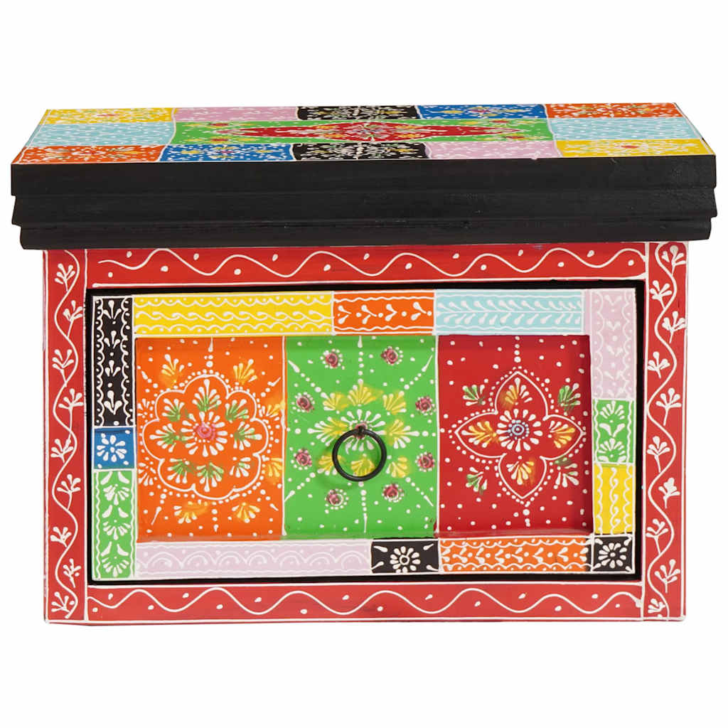 Next to the bed, a nightstand with a drawer