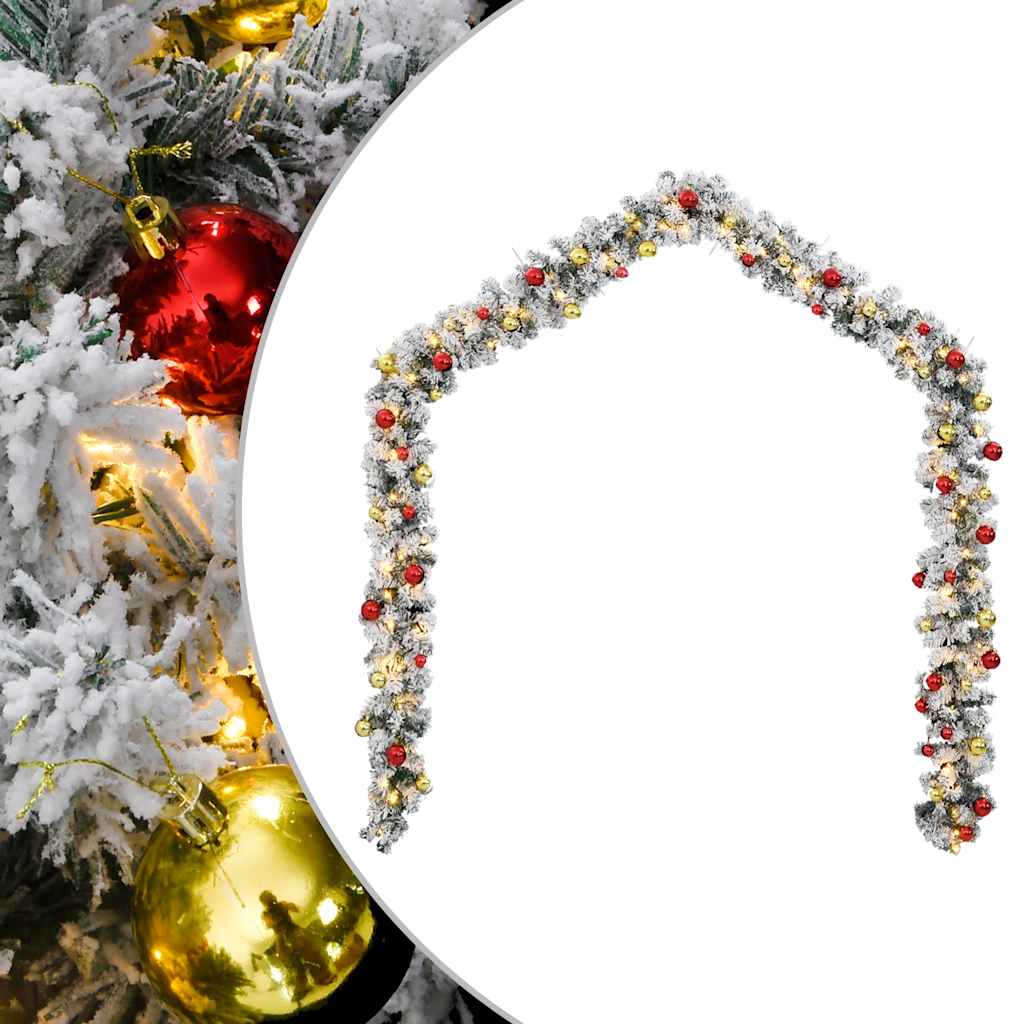 Ziemassvētku virtene ar niekiem un LED gaismām Zaļa 10 m PVC