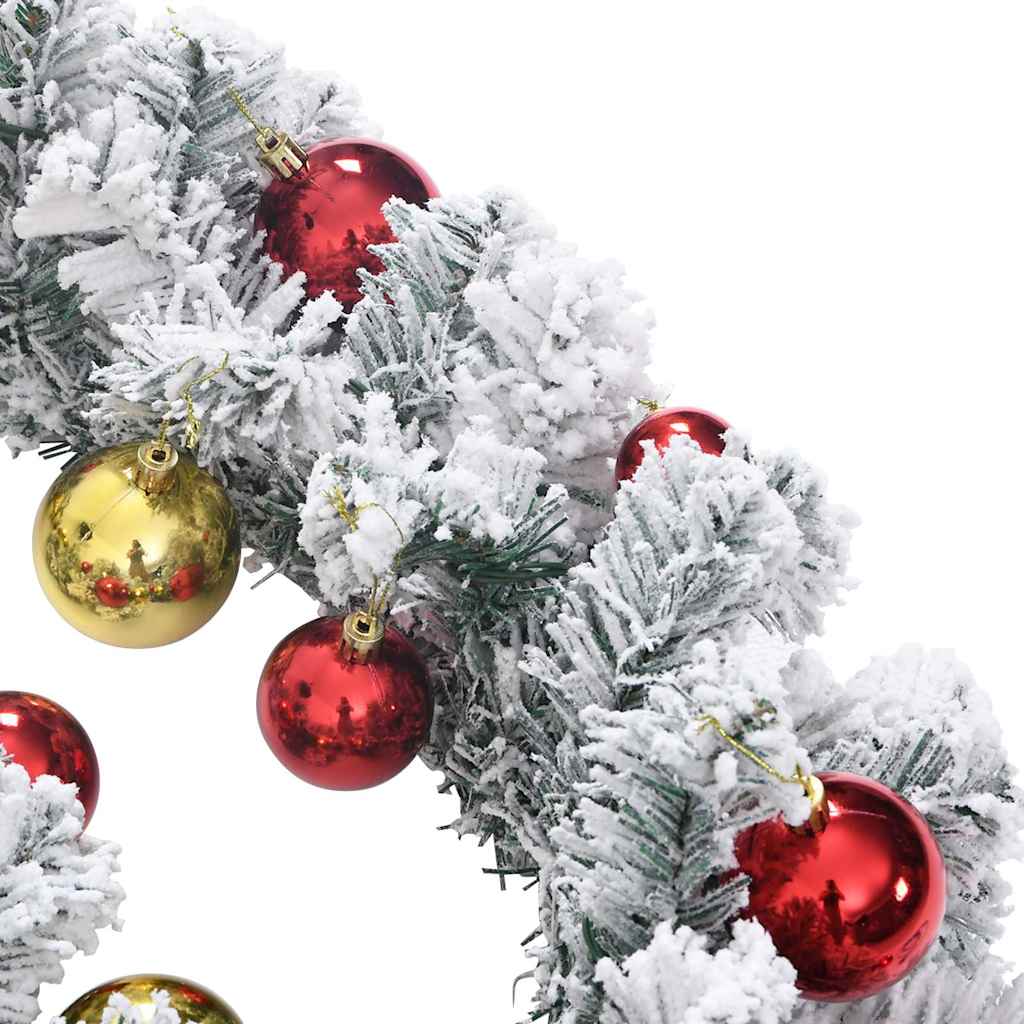 Ziemassvētku virtene ar niekiem un LED gaismām Zaļa 10 m PVC