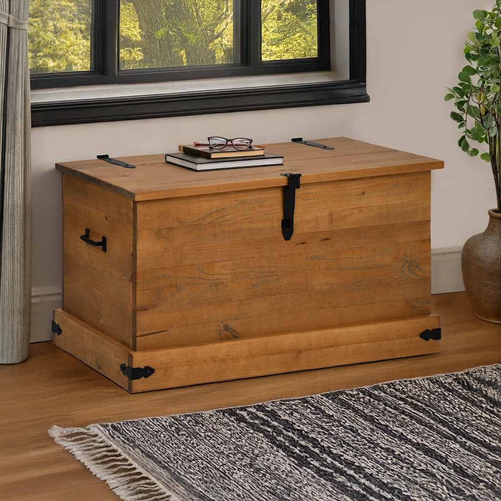 laikymo skrynia HALDEN 91x48x47 cm medžio masyvo pušis