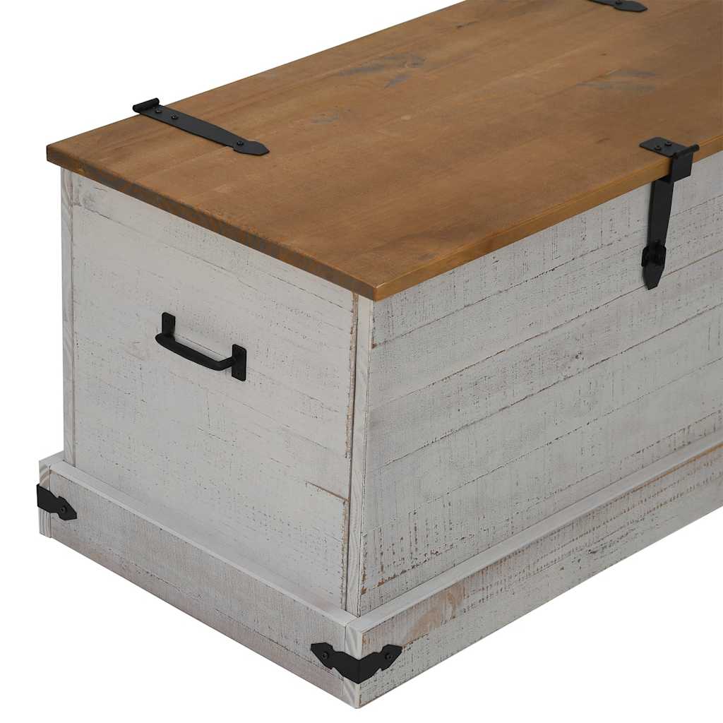 laikymo skrynia HALDEN Balta 91x48x47 cm medžio masyvo pušis