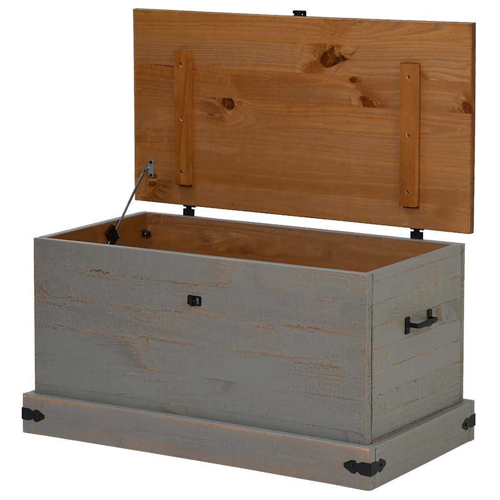HALDEN pelēka uzglabāšanas lādīte 91x48x47 cm, priedes masīvkoks