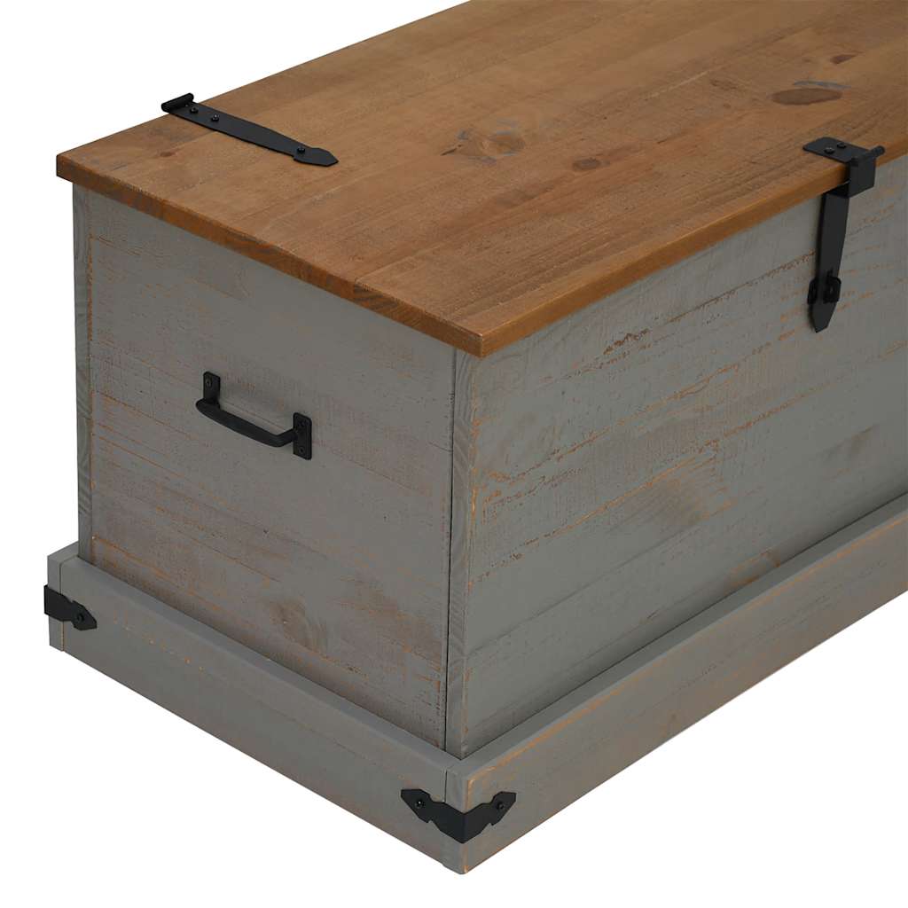 HALDEN pelēka uzglabāšanas lādīte 91x48x47 cm, priedes masīvkoks