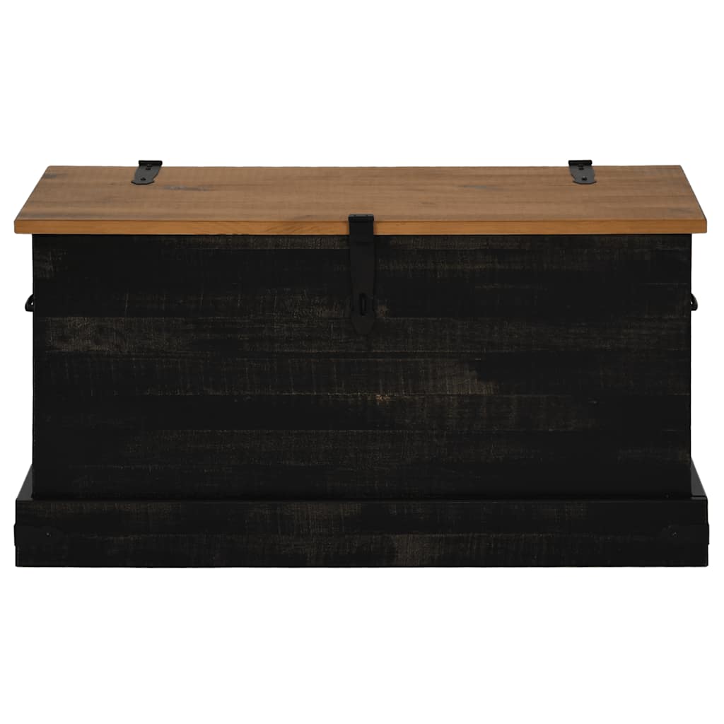 laikymo skrynia HALDEN juoda 91x48x47 cm medžio masyvo pušis