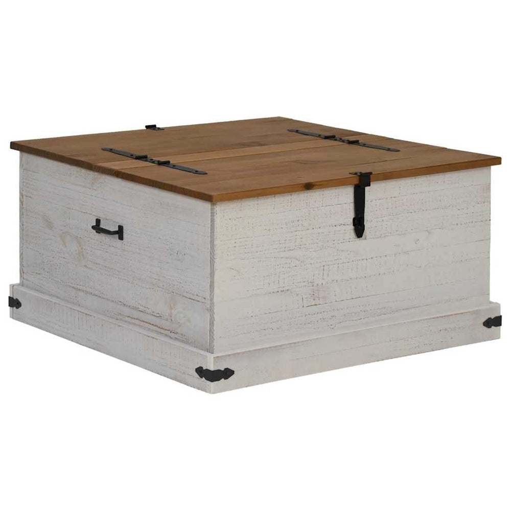laikymo skrynia HALDEN Balta 91x91x47 cm medžio masyvo pušis