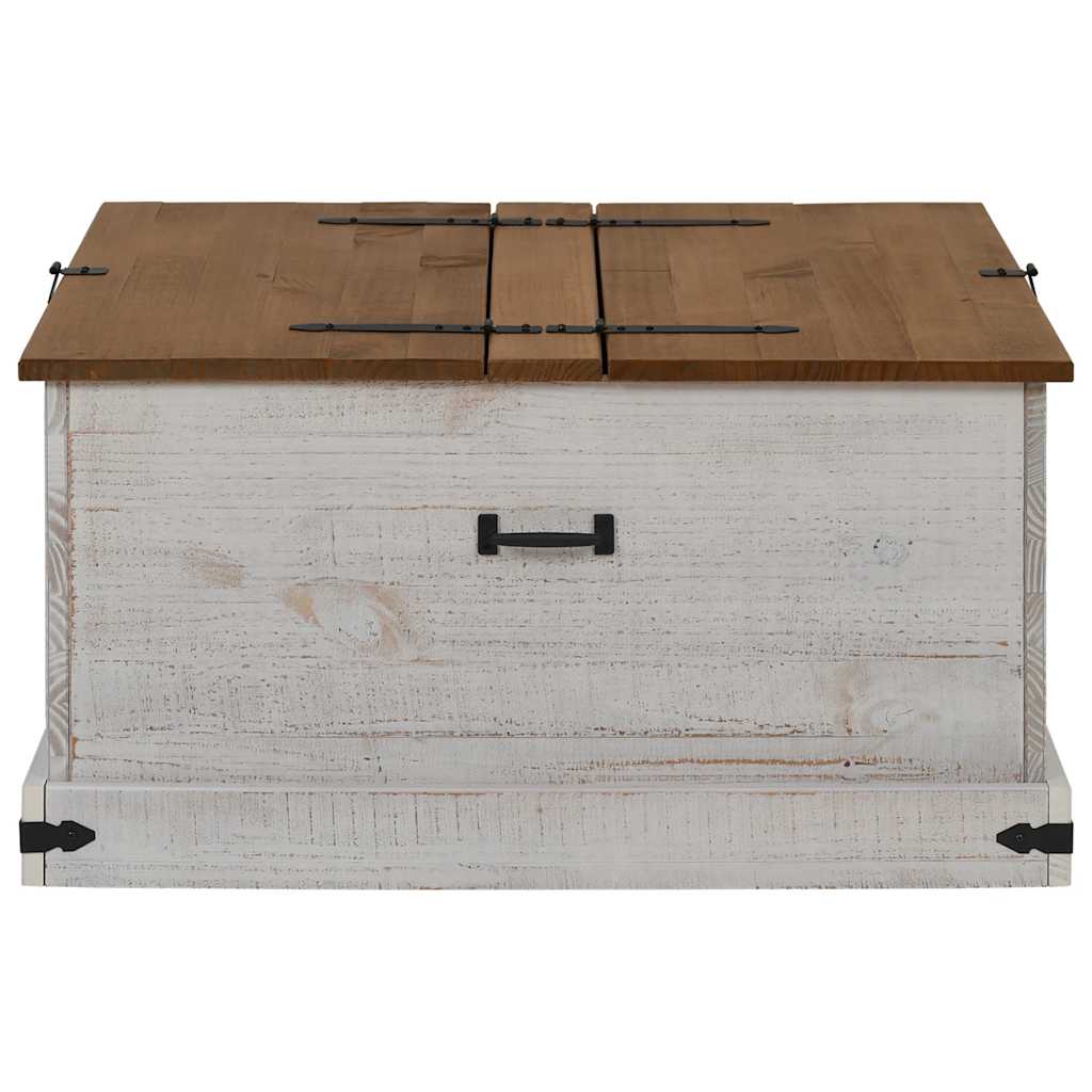 laikymo skrynia HALDEN Balta 91x91x47 cm medžio masyvo pušis