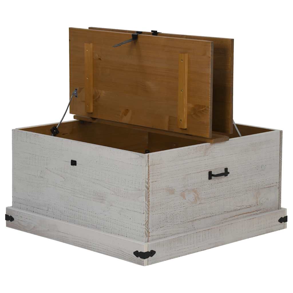 laikymo skrynia HALDEN Balta 91x91x47 cm medžio masyvo pušis