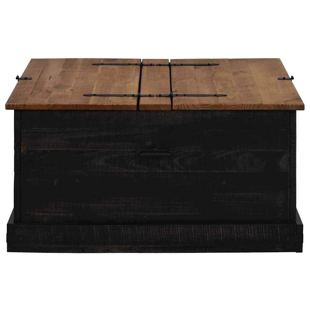 laikymo skrynia HALDEN juoda 91x91x47 cm medžio masyvo pušis