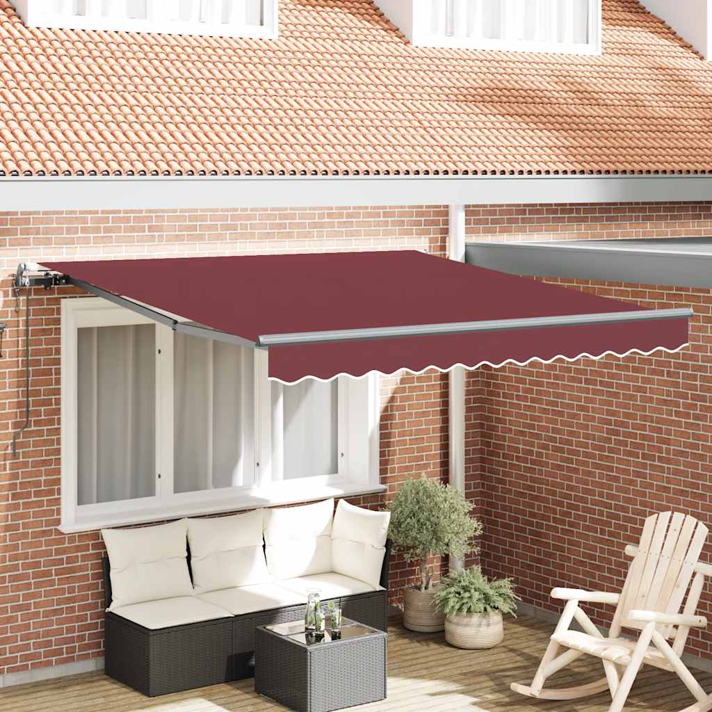 Automatinė ištraukiama markizė, bordo spalvos, 300x250cm