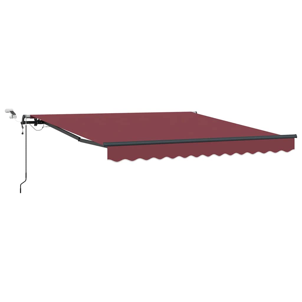 Automātiska izvelkama markīze ar LED, bordo krāsā, 300x250cm