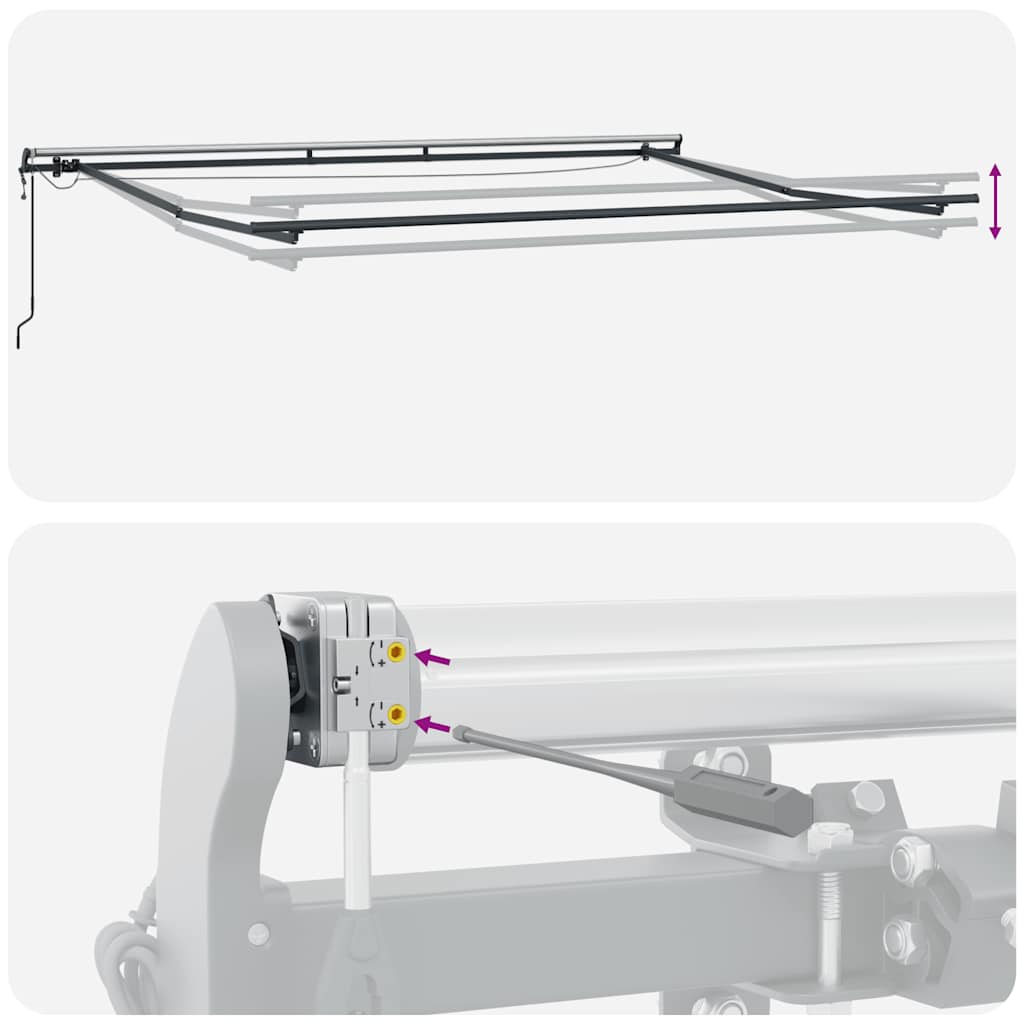 Automātiska izvelkama markīze ar LED, bordo krāsā, 300x250cm