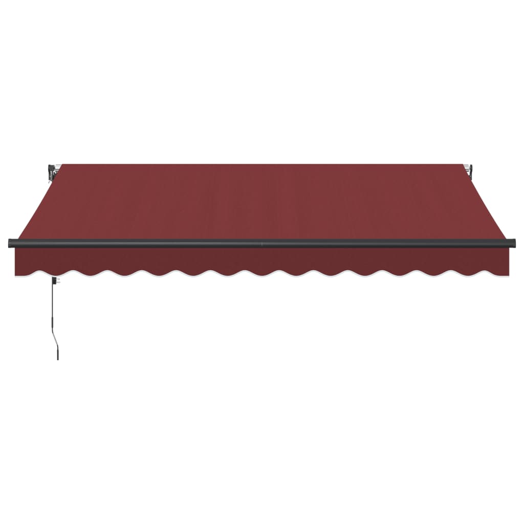 Automatinė ištraukiama markizė su LED, bordo spalvos, 350x250cm
