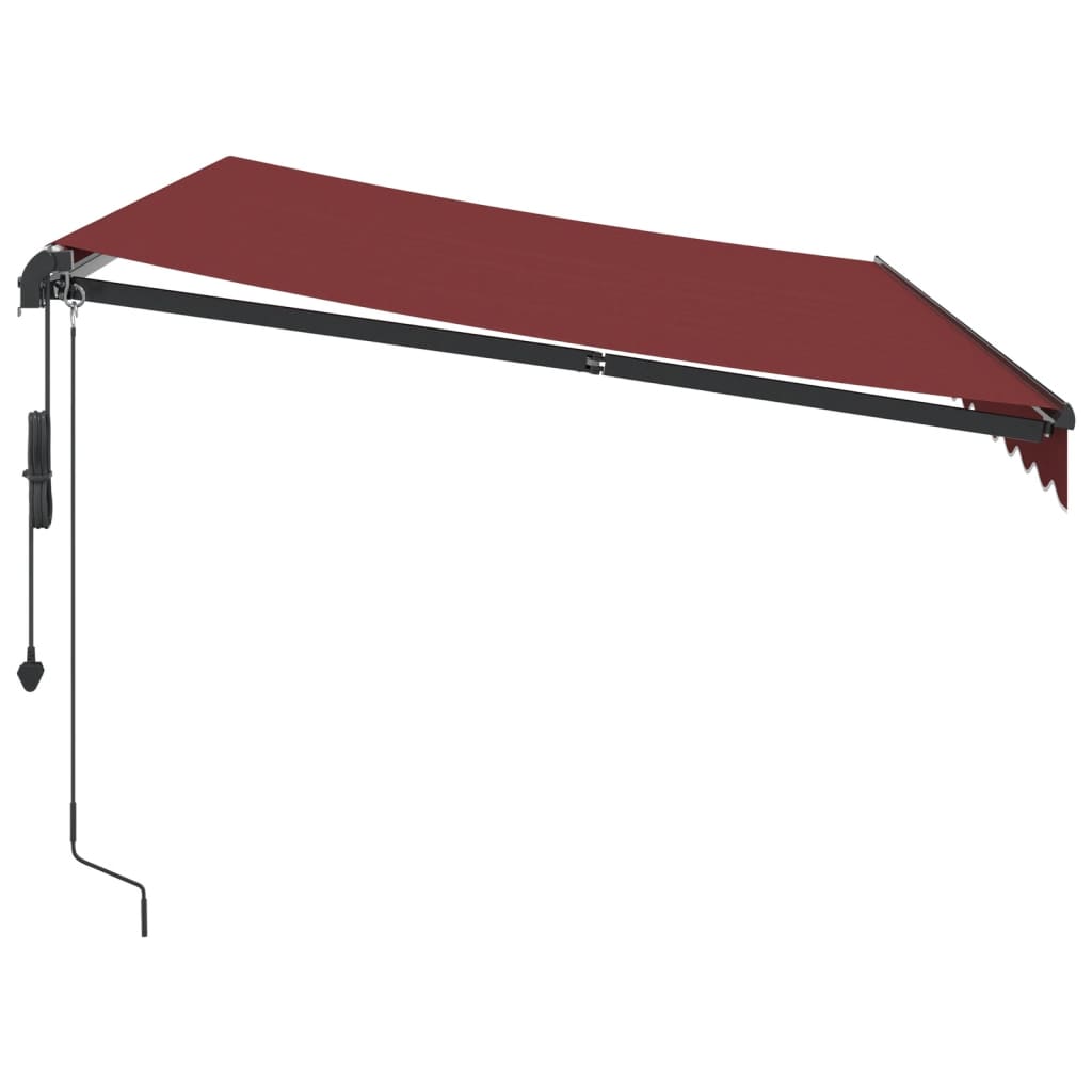 Automātiska ievelkama markīze ar LED, bordo krāsa, 350x250cm