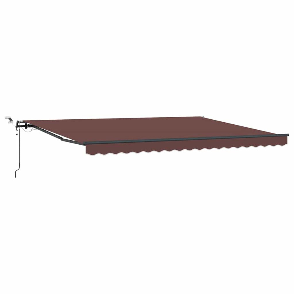 Automatic retractable awning with LED, burgundy, 450x300cm