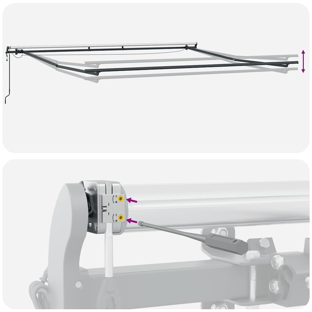 Automatinė ištraukiama markizė su LED, bordo spalvos, 450x300cm