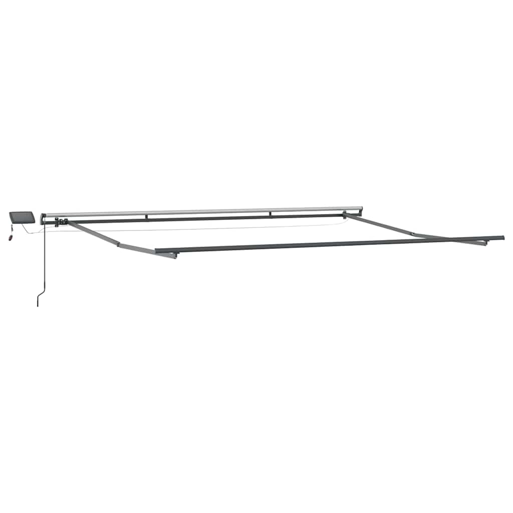 Manual retractable awning with LED, burgundy, 500x300cm