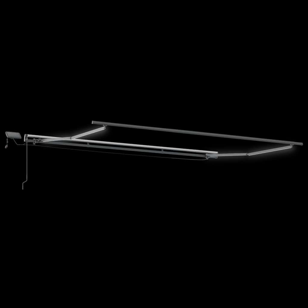 Manual retractable awning with LED, burgundy, 500x300cm