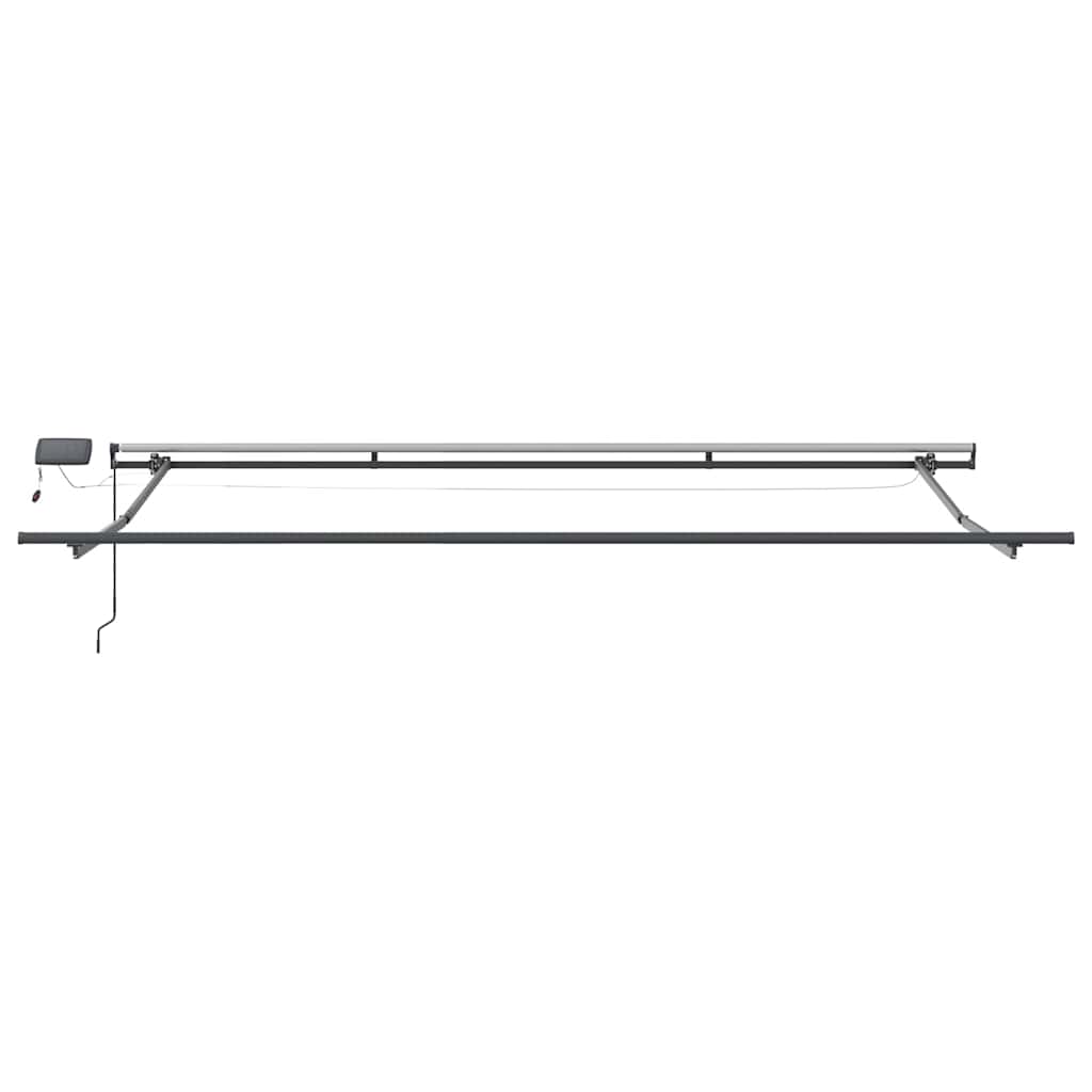 Manual retractable awning with LED, burgundy, 500x300cm