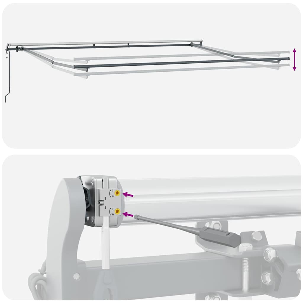 Automatic retractable awning, burgundy, 500x300cm