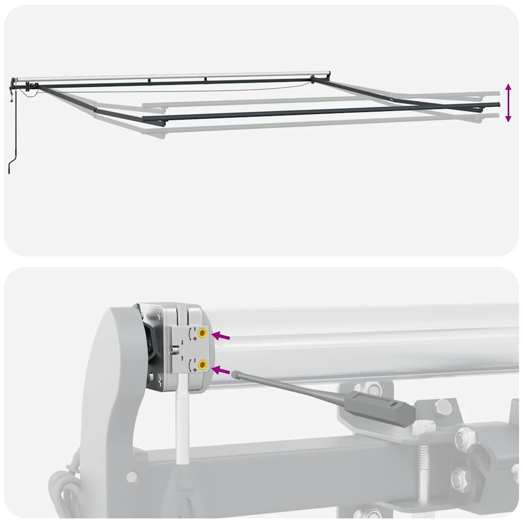 Automatinė ištraukiama markizė su LED, bordo spalvos, 500x300cm