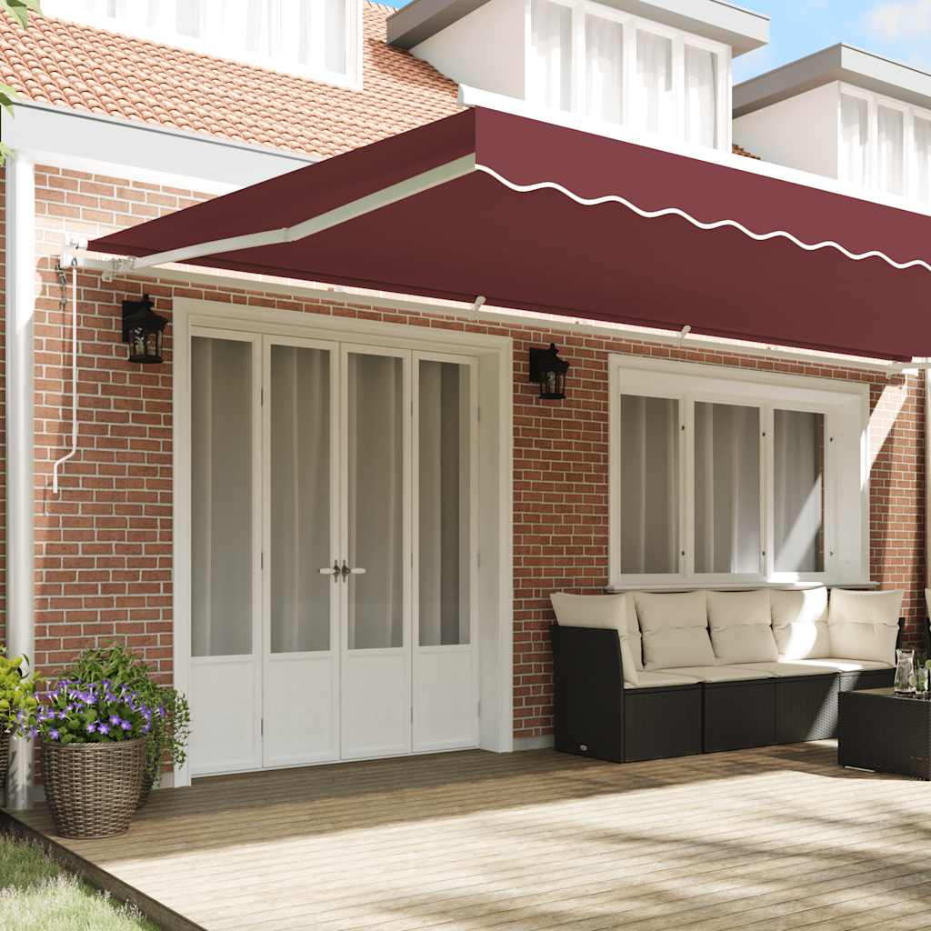 Automatic retractable awning, burgundy, 600x300cm
