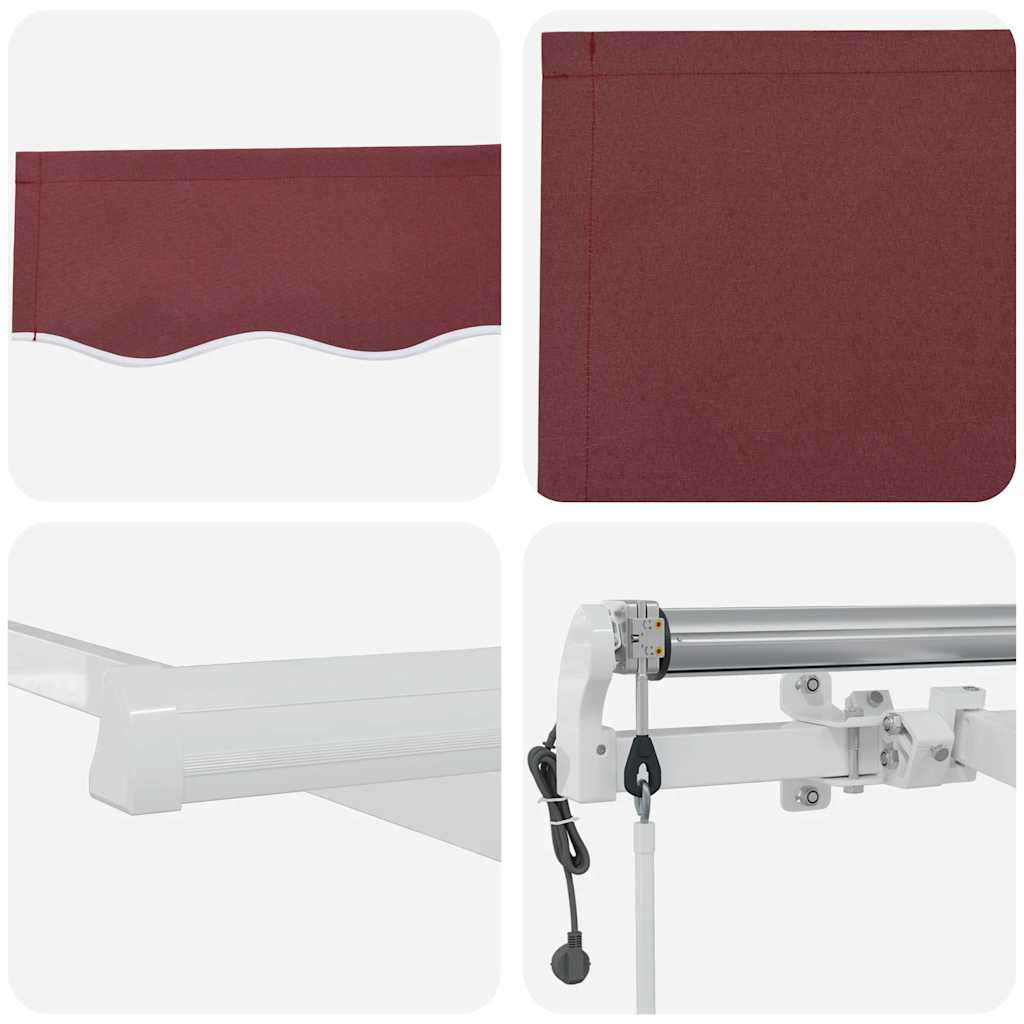 Automatic retractable awning, burgundy, 600x300cm