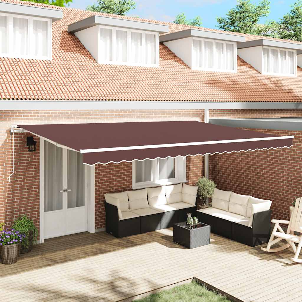 Automatic retractable awning, brown, 500x300cm