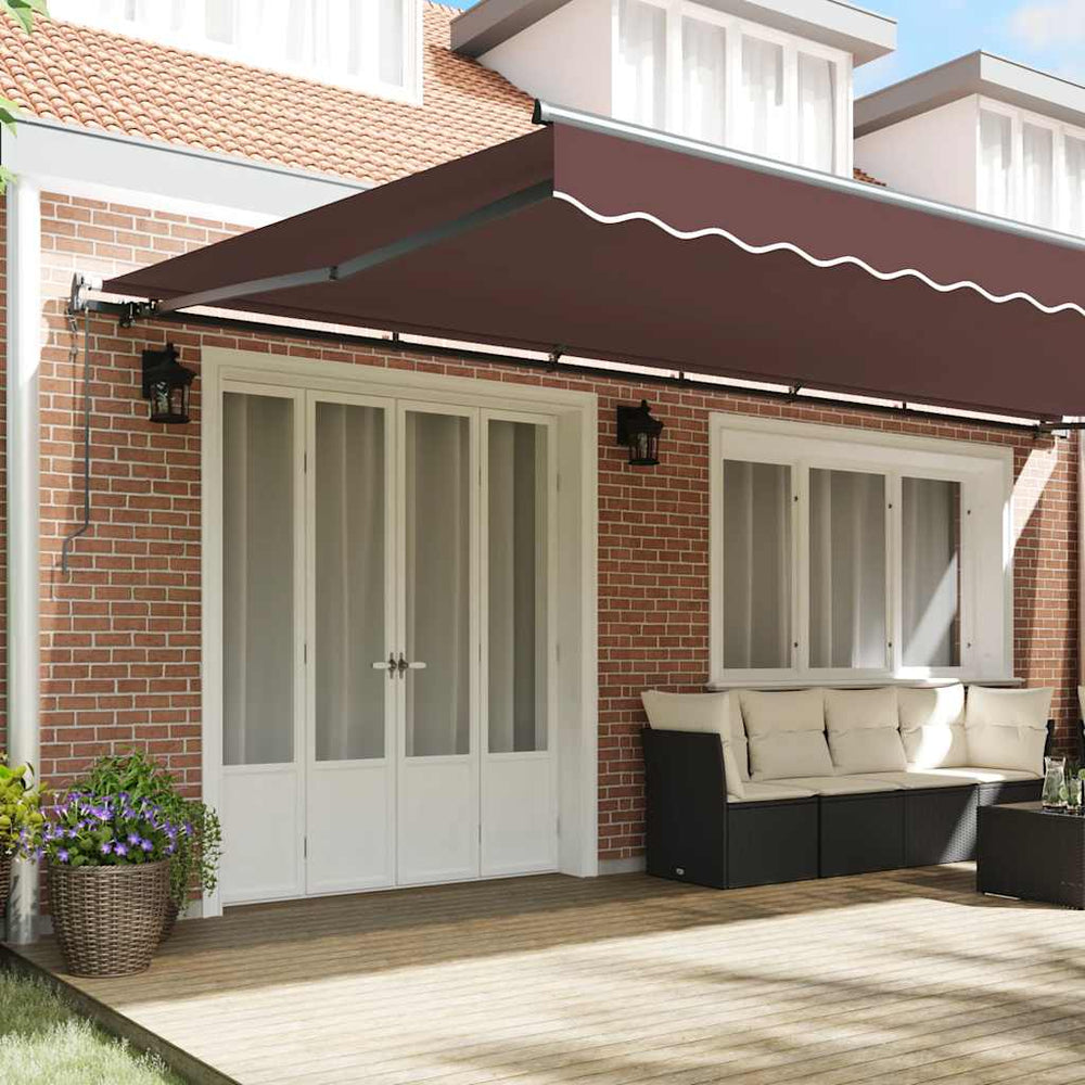 Automatic retractable awning, brown, 600x300cm