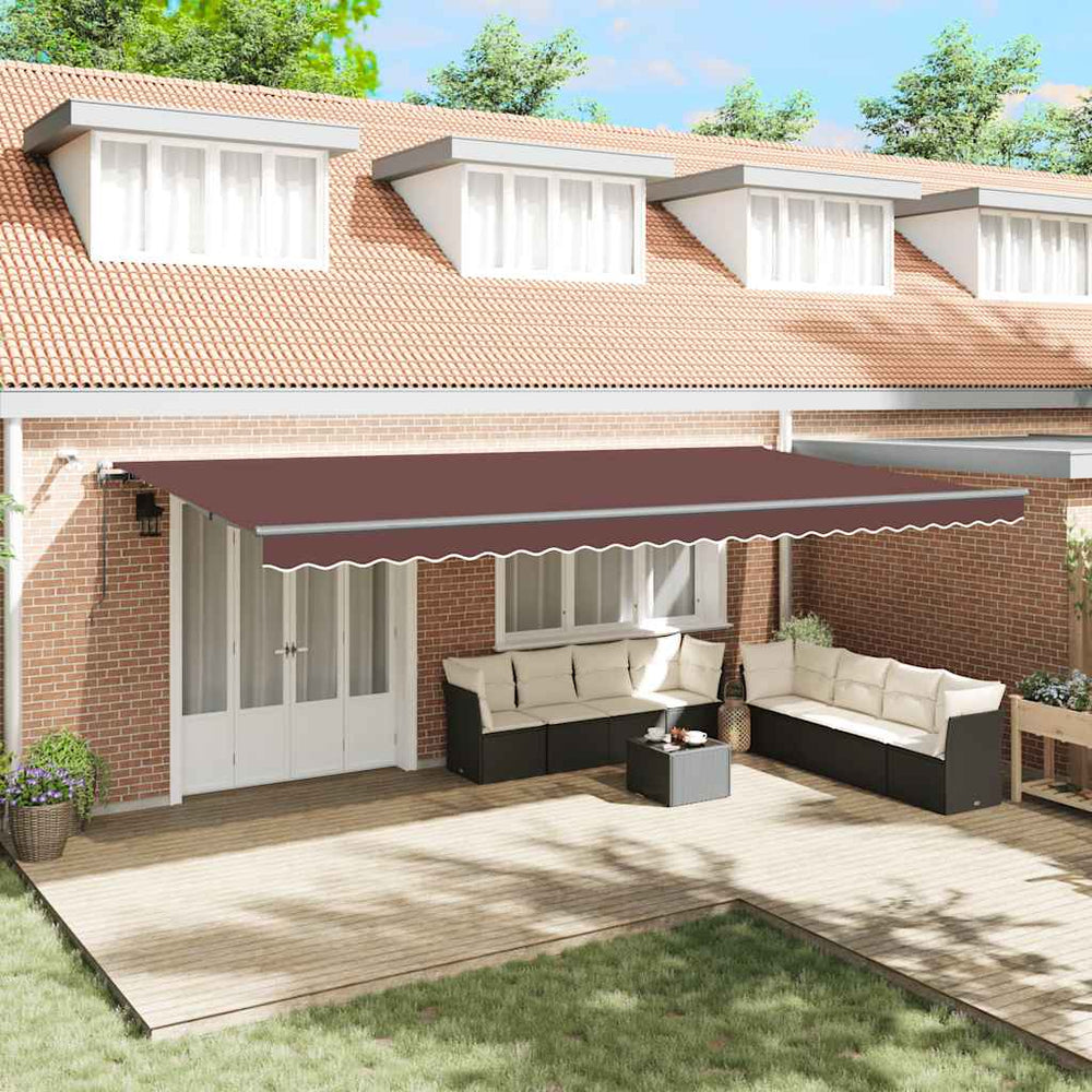 Automatic retractable awning, brown, 600x300cm