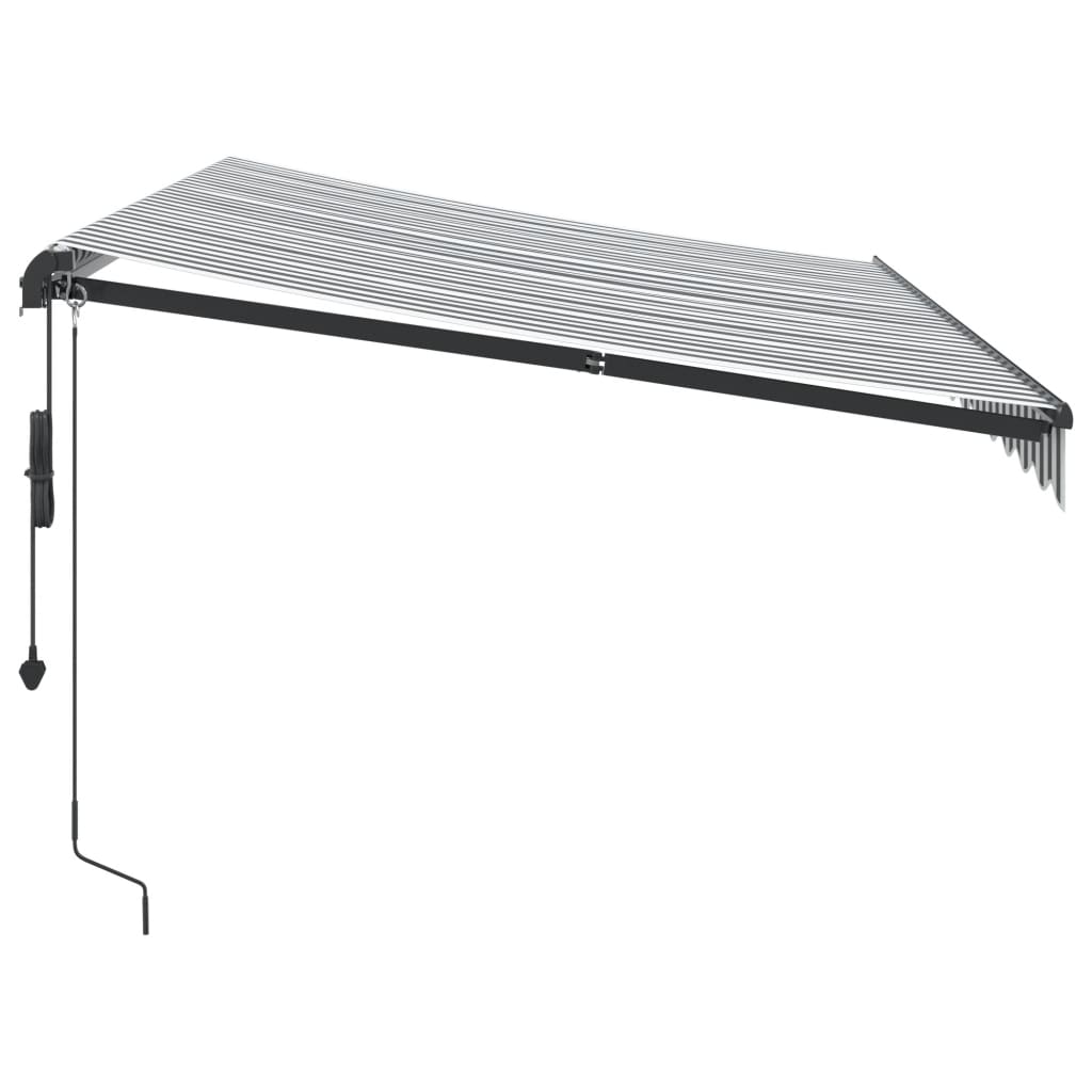 Automatic retractable awning, anthracite and white, 350x250cm