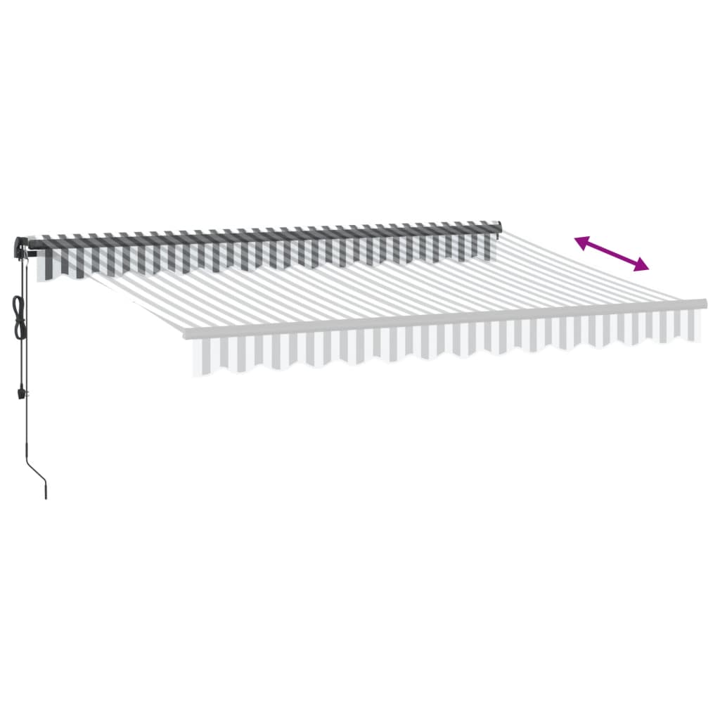 Automatic retractable awning, anthracite and white, 350x250cm