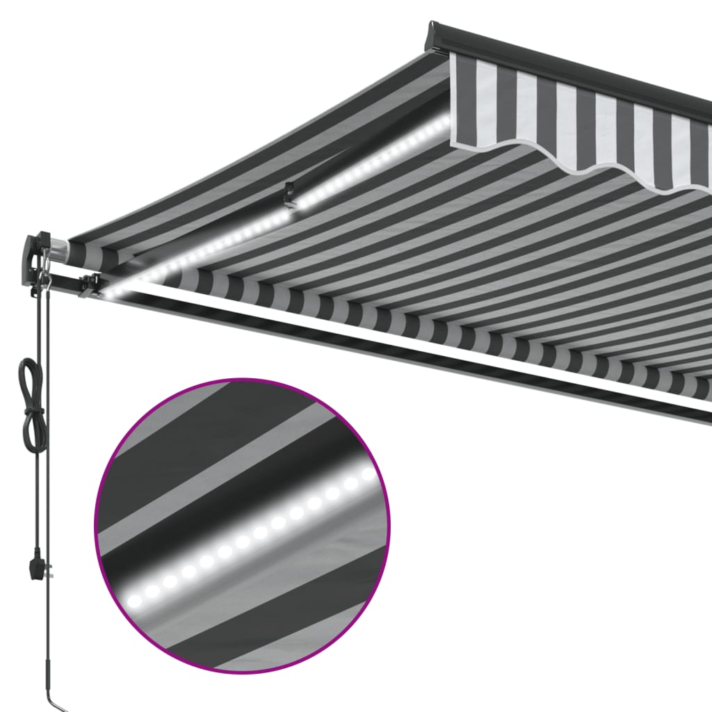 Automatic retractable awning, anthracite and white, 350x250cm
