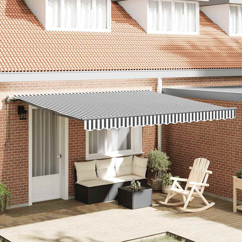 Automatic retractable awning, anthracite and white, 400x300cm