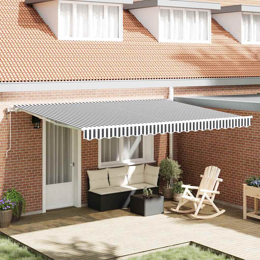 Automatinė ištraukiama markizė, antracito ir balta, 450x300cm