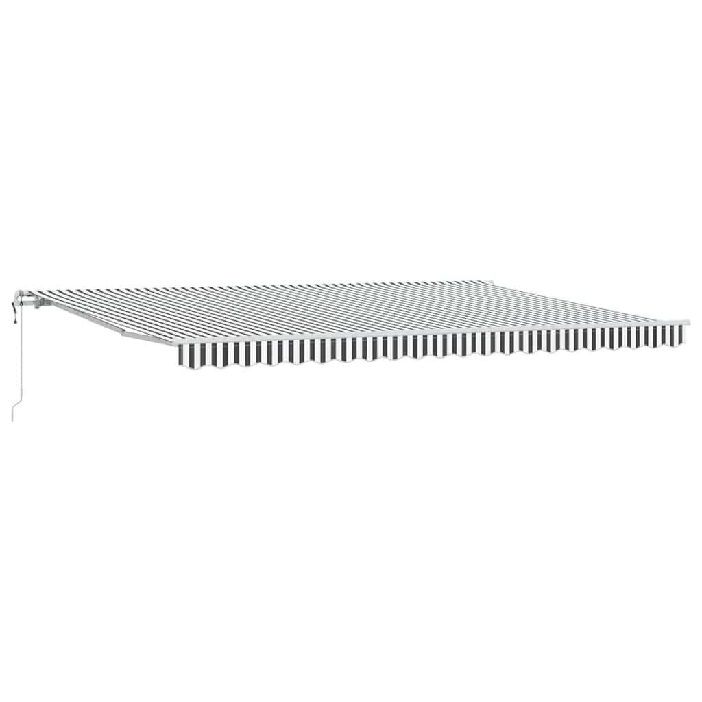 Automatic retractable awning, anthracite and white, 500x300cm