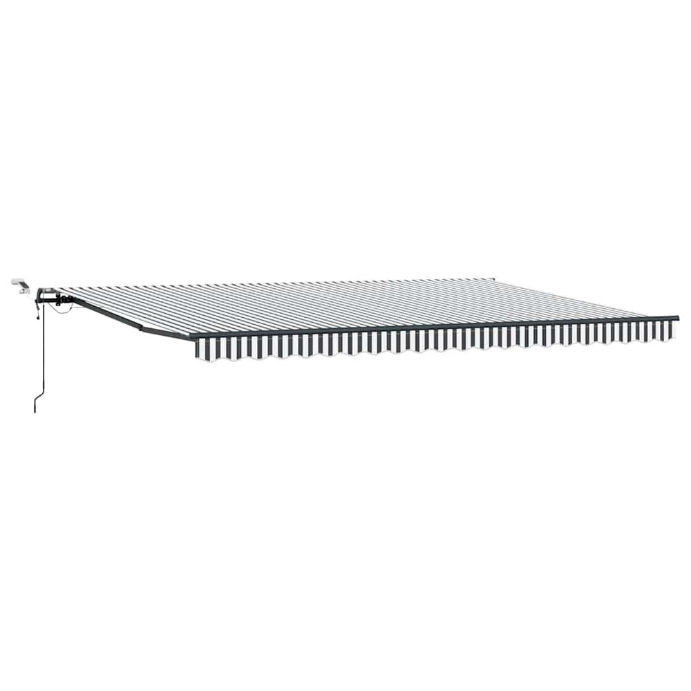 Automatic retractable awning, anthracite and white, 500x300cm