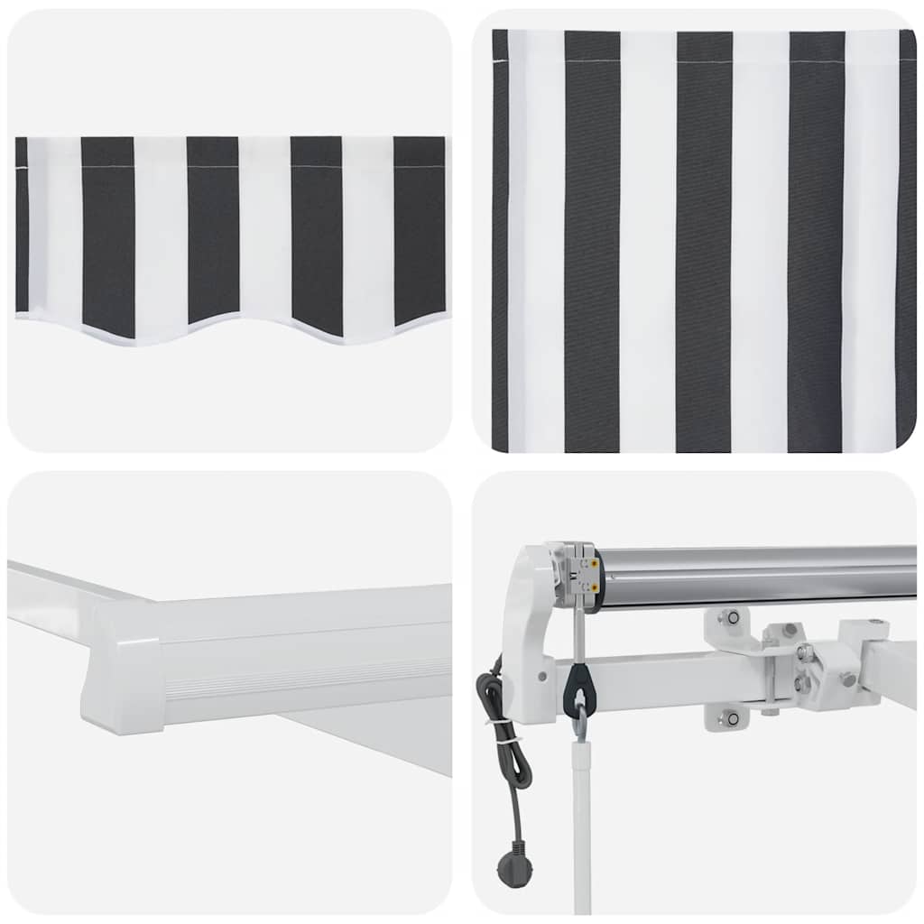 Automatinė ištraukiama markizė, antracito ir baltos spalvos, 600x300 cm