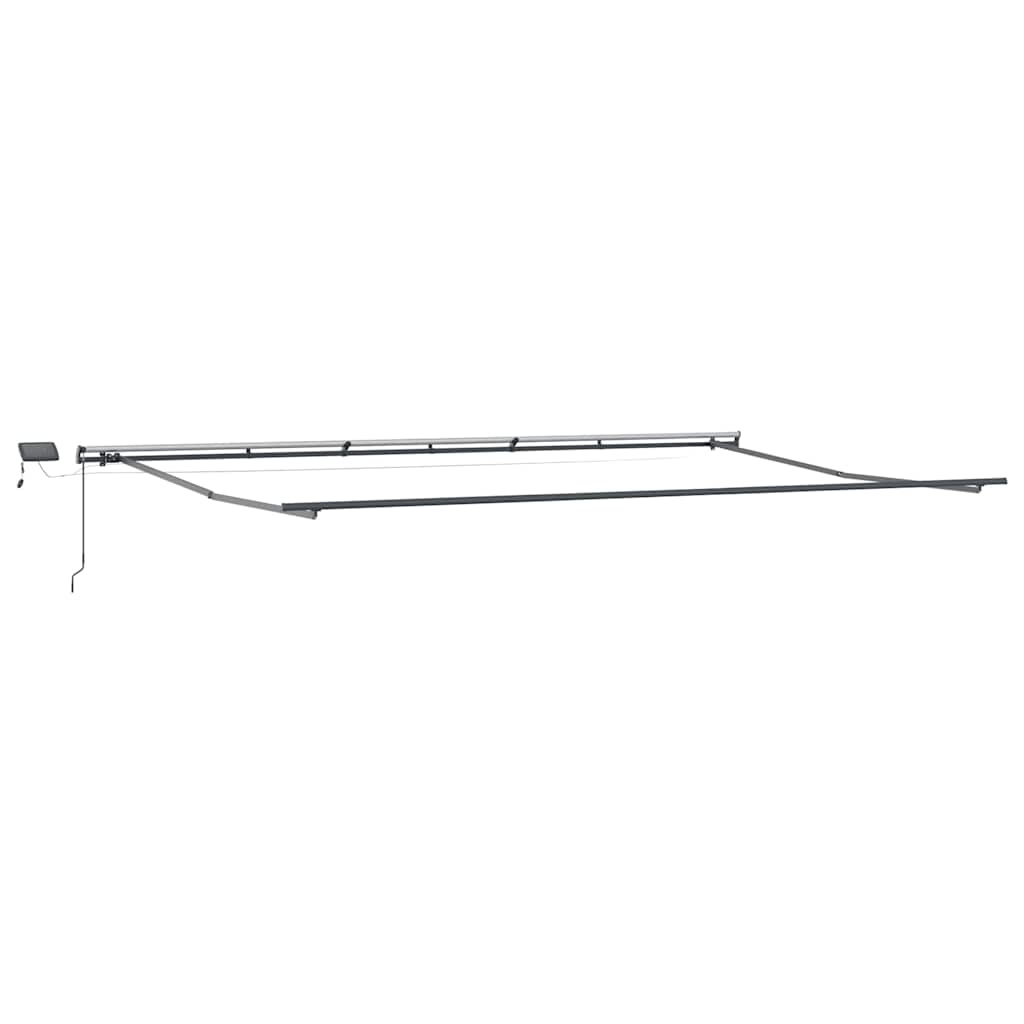 Rankiniu būdu ištraukiama markizė su LED lemputėmis, antracito ir baltos spalvos, 600x300 cm