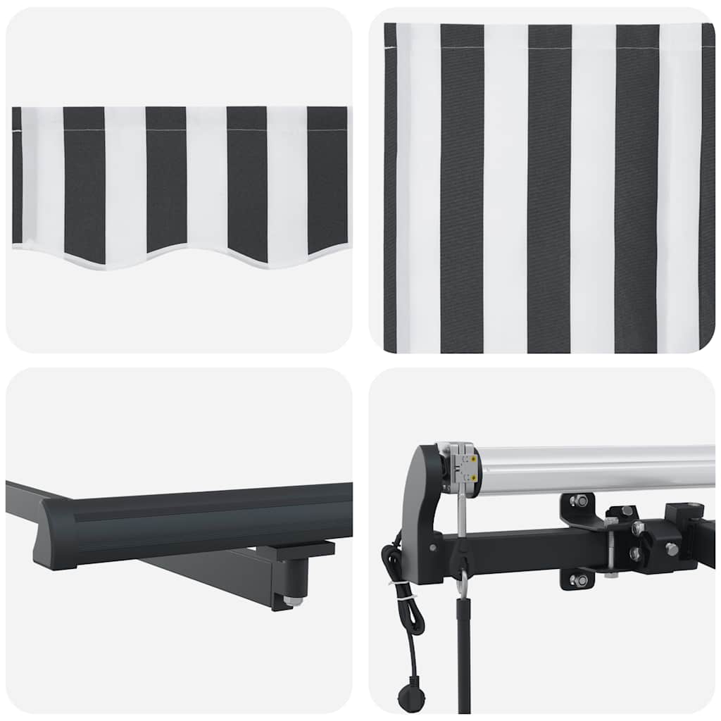 Automatinė ištraukiama markizė, antracito ir baltos spalvos, 600x300 cm