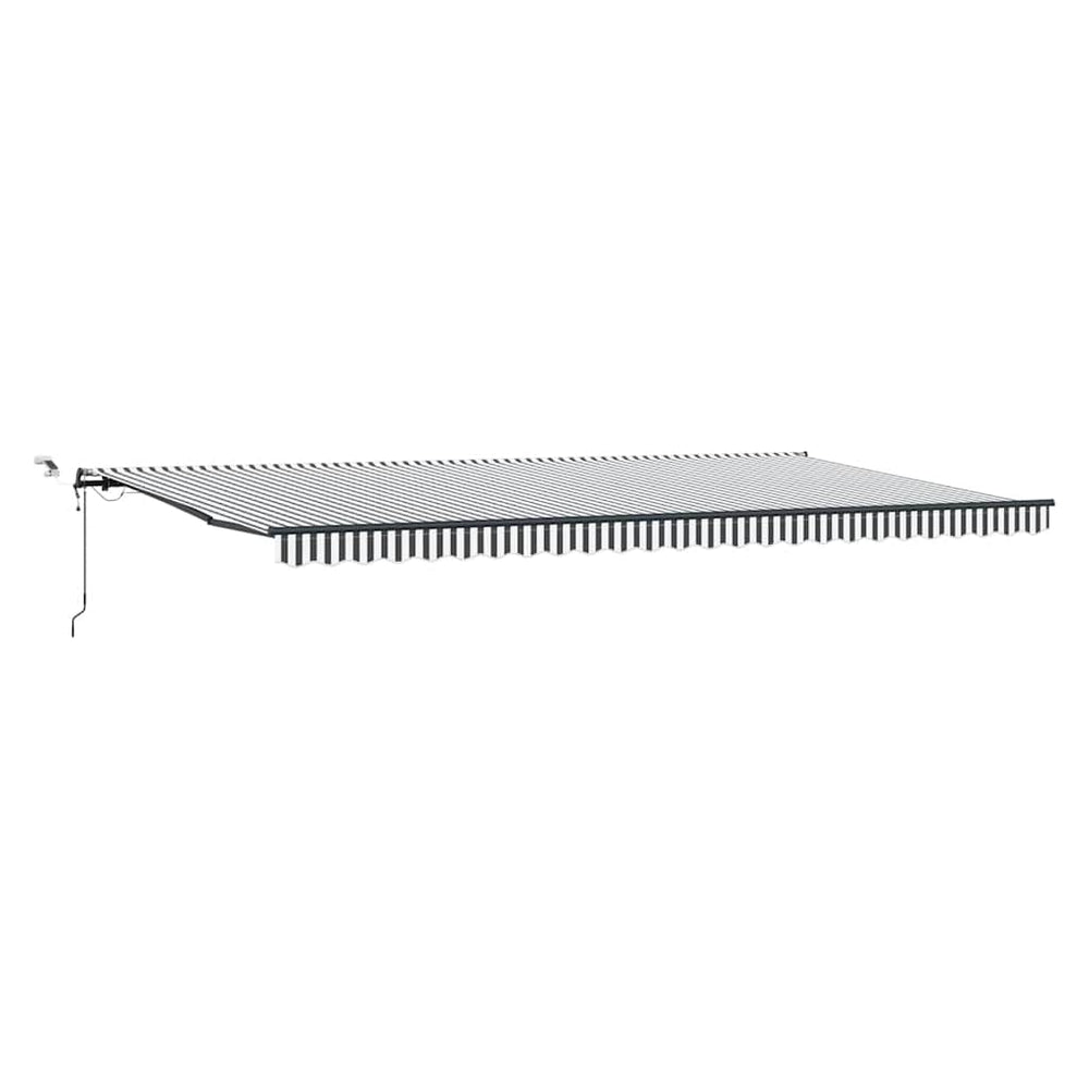 Automatinė ištraukiama markizė su LED lemputėmis, antracito ir baltos spalvos, 600x300 cm